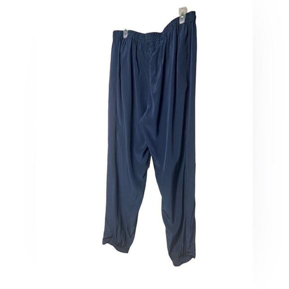 TIBI 100% SILK JOGGER NAVY PANTS NWT‎ SIZE L - Picture 3 of 5